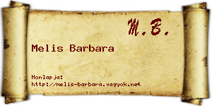 Melis Barbara névjegykártya